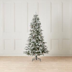 5ft Slim Grand Fir Green Snowy Christmas Tree (150cm)