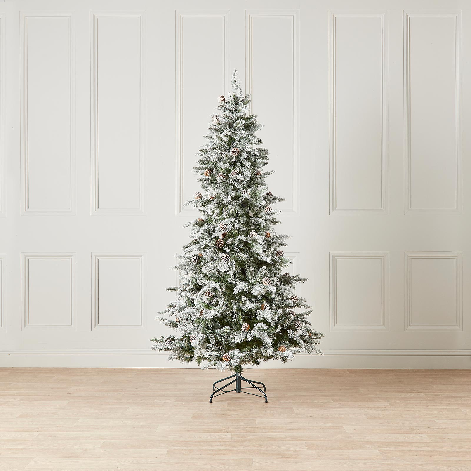 5ft Slim Grand Fir Green Snowy Christmas Tree (150cm)