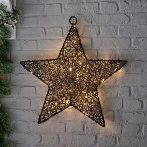 70cm Rattan Christmas Star Decoration in Brown
