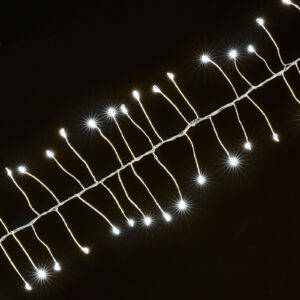 720 LEDs Christmas Pin Wire Cluster Lights with Silver Wire in Cool White