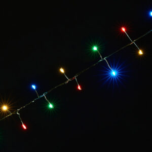 500 LEDs Christmas Pin Wire Compact Lights with Green Wire in Multi Colour - 500 LEDs