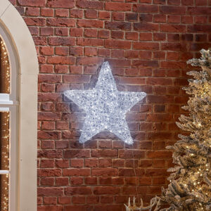 Acrylic LED Large Wall Mounted Star Decoration in Cool White